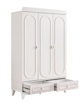 Soft 3 Kapılı Dolap / Beyaz / 3 Kapaklı Gardrop