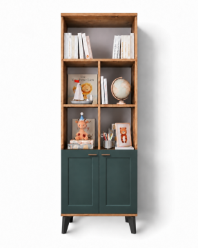 Libra Kitaplık / Komple MDF / Çam-Yeşil