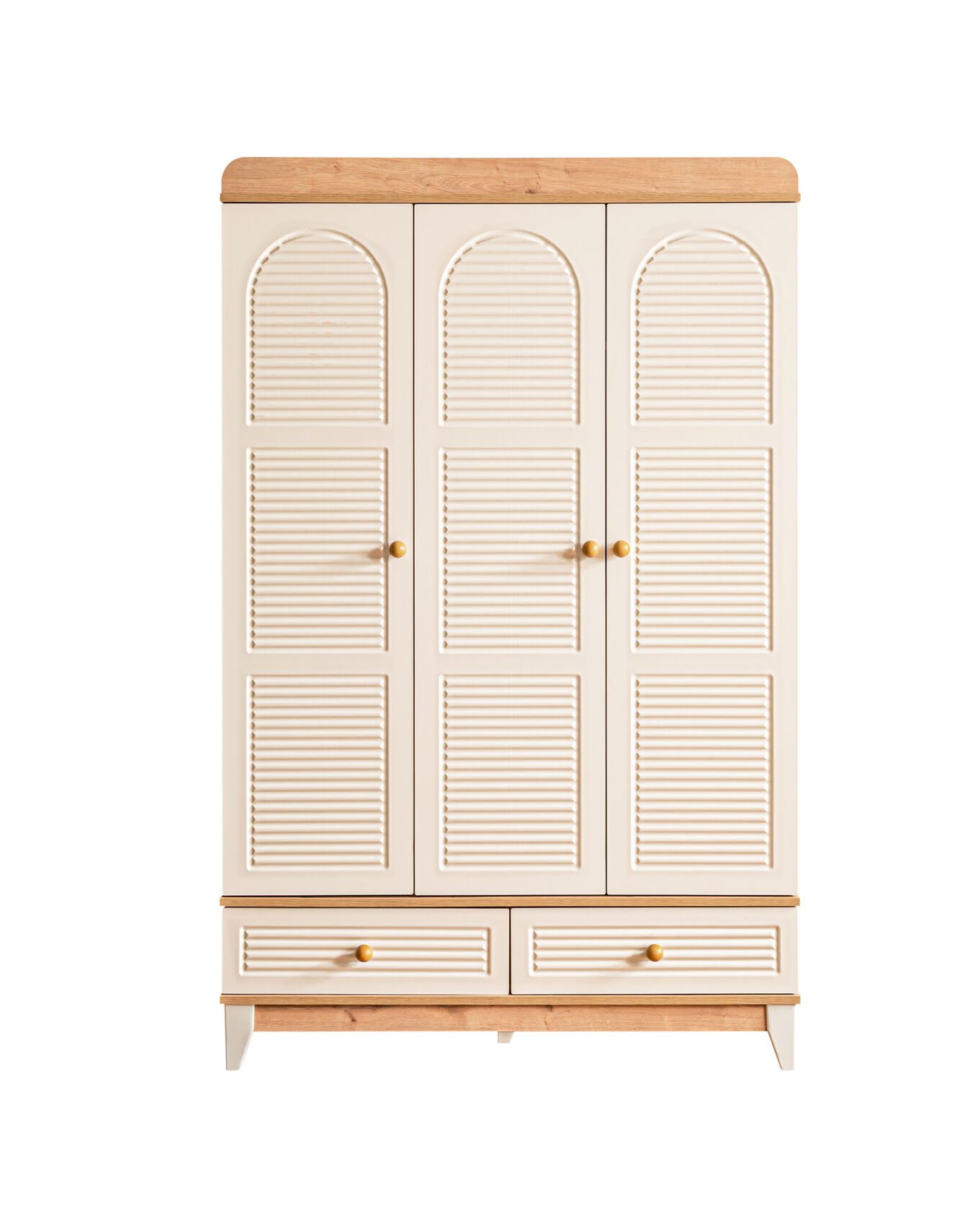 Tetri 3 Kapılı Dolap / Meşe-Krem / 3 Kapaklı Gardrop