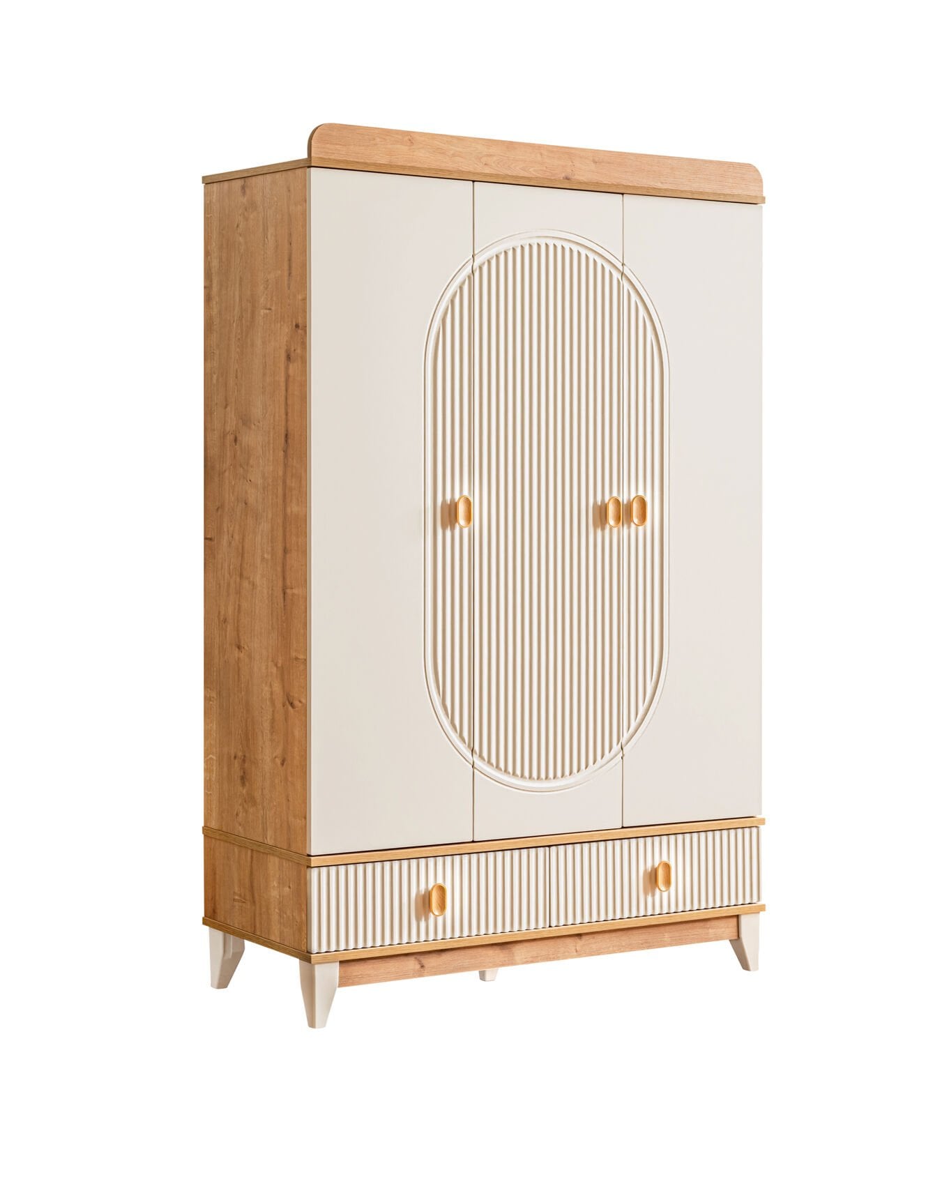 Vizyon 3 Kapılı Dolap / Meşe-Krem / 3 Kapaklı Gardrop