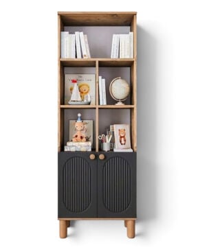 Otto Kitaplık / Komple MDF / Çam-Antrasit