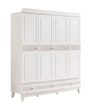 Bakü 4 Kapılı Dolap / Beyaz / 4 Kapaklı Gardrop