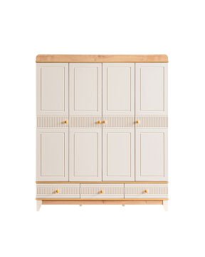 Bakü 4 Kapılı Dolap / Meşe-Krem / 4 Kapaklı Gardrop