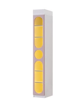 Vira 5 Kapılı Dolap / Beyaz-Pembe / 5 Kapaklı Gardrop / Led Işıklı