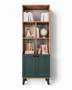 Terra Kitaplık / Komple MDF / Çam-Yeşil