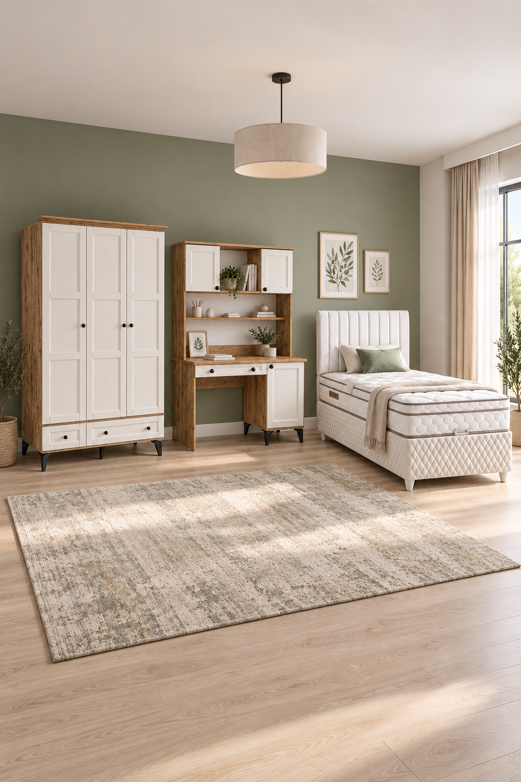 Karin Genç Odası / Çocuk Odası / Komple MDF / Çam-Aytaşı