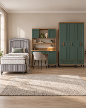 Loren Genç Odası / Çocuk Odası / Komple MDF / Haki Yeşil