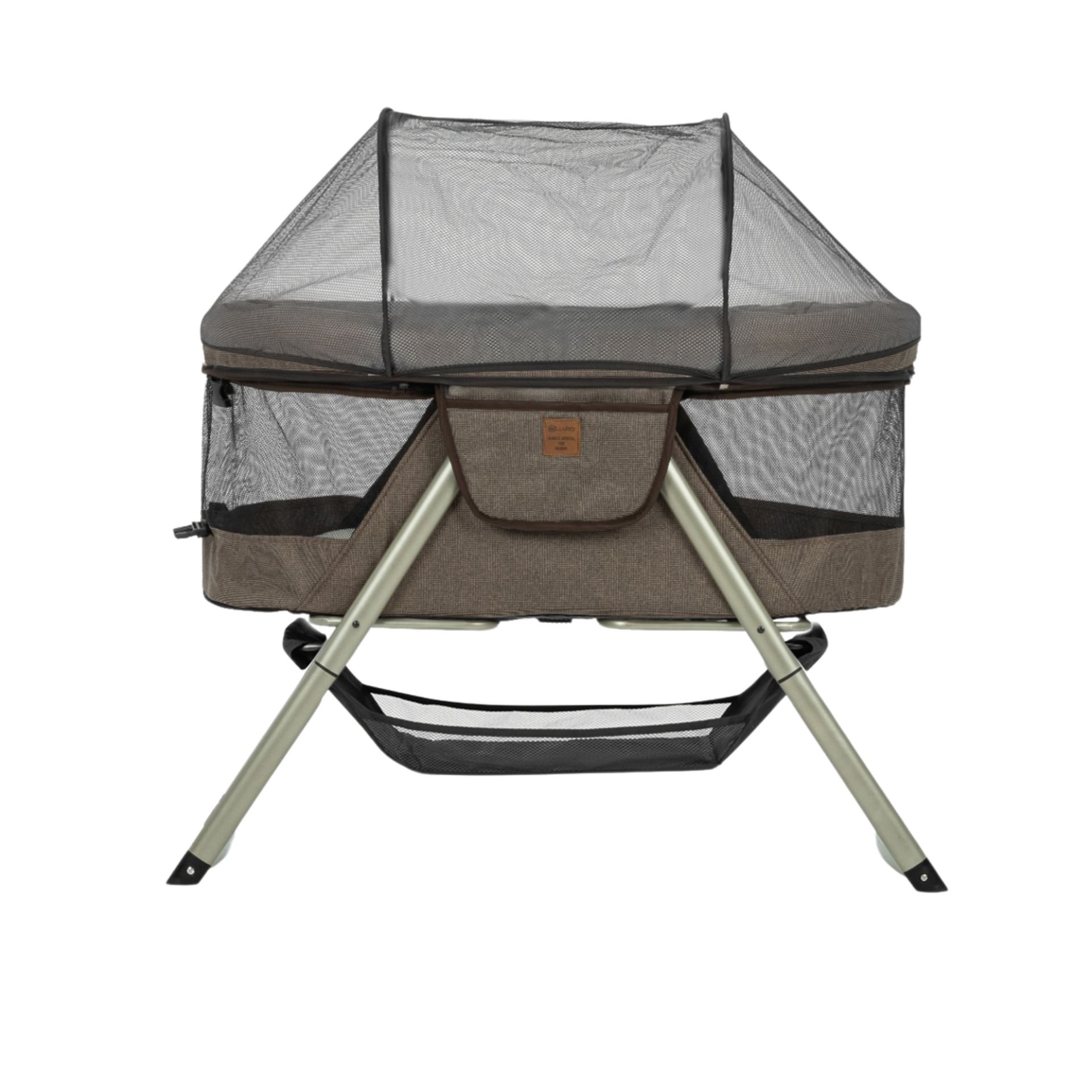 5'li Bedside Katlanır Beşik Seti / Beşik & Pamuklu Yatak & Yorgan & Yastık & Çarşaf Kahve