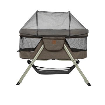 5'li Bedside Katlanır Beşik Seti / Beşik & Pamuklu Yatak & Yorgan & Yastık & Çarşaf Kahve