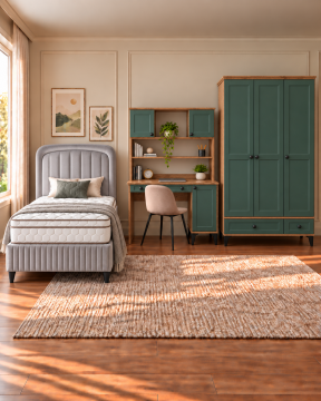 Silva Genç Odası / Çocuk Odası / Komple MDF / Haki