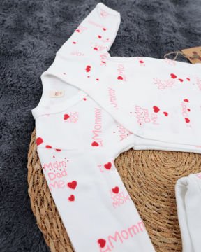 3'lü Hastane Çıkışı / Bady & Pantolon & Müslin Battaniye / %100 Pamuklu beyaz-pembe - 3-6 Ay