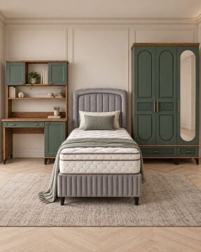 Libra Genç Odası / Çocuk Odası / Komple MDF / Haki