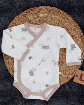 3'lü Hastane Çıkışı / Bady & Pantolon & Müslin Battaniye / %100 Pamuklu Beyaz-Bej - 3-6 Ay