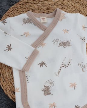 3'lü Hastane Çıkışı / Bady & Pantolon & Müslin Battaniye / %100 Pamuklu Beyaz-Bej - 3-6 Ay