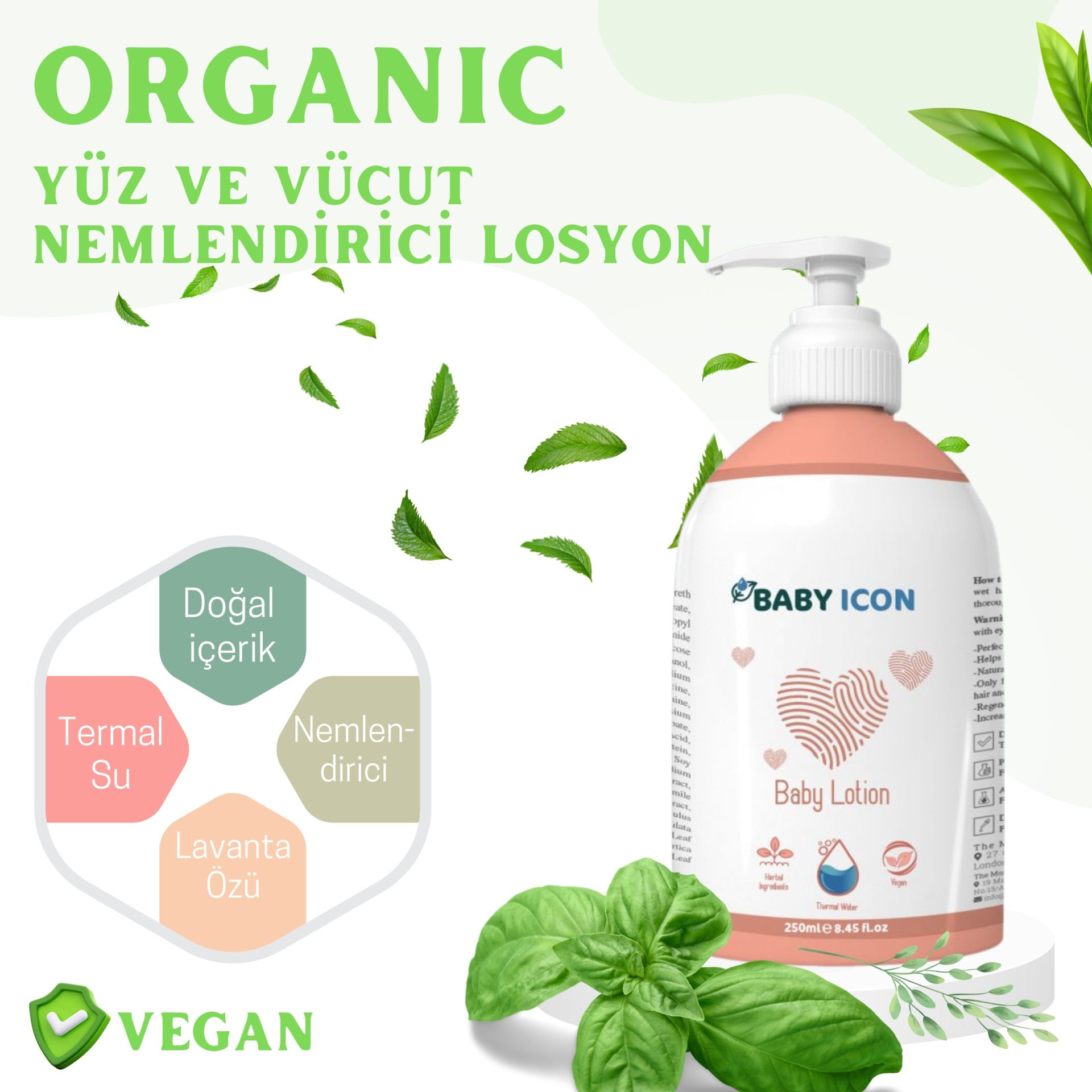 Yüz ve Vücut Bebek Nemlendirici Losyon - Baby icon 250ml