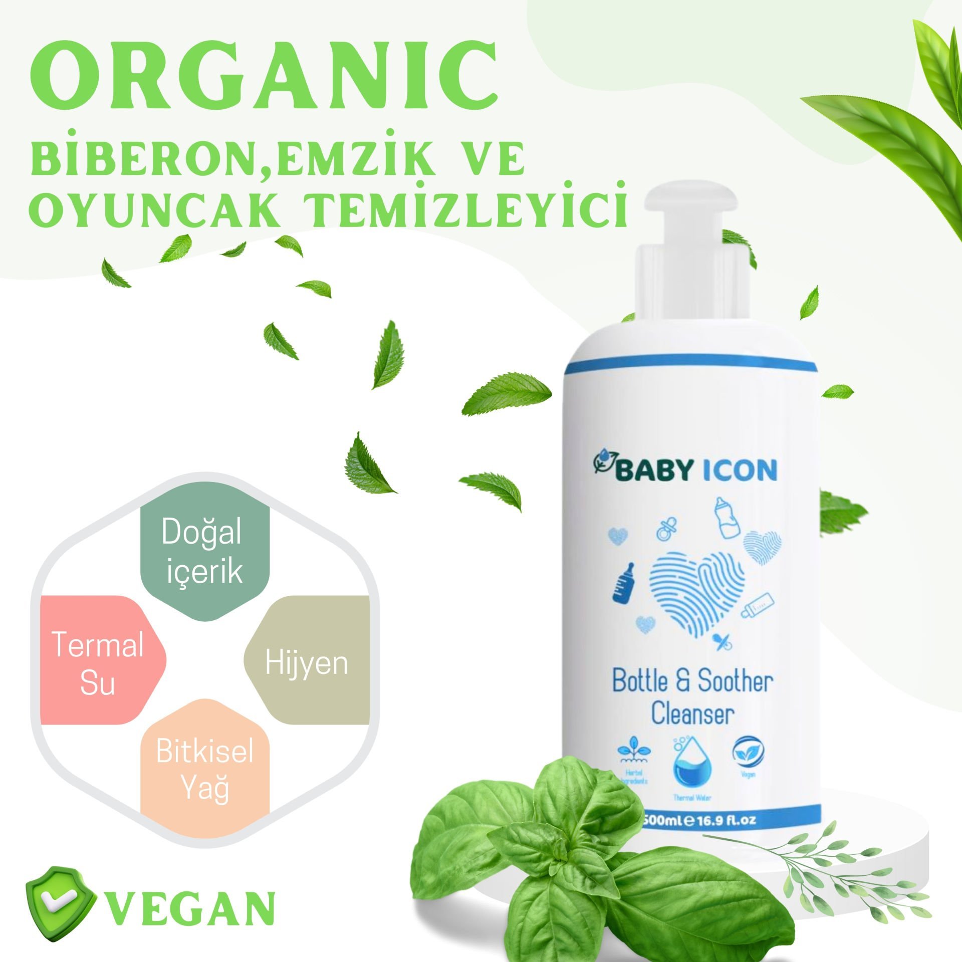 Biberon / Emzik ve Oyuncak Temizleyici - Baby icon 500ml