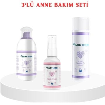 3'lü Anne Bakım Seti / Göğüs Ucu Kremi / Gebe Çatlak Kremi / İntim Temizleme Jeli