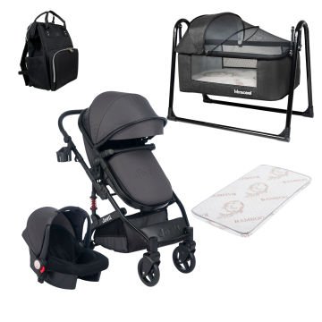 5'li Set / Joell Truva Travel Sistem Bebek Arabası / Puset / Loft Beşik / Yatak / Çanta