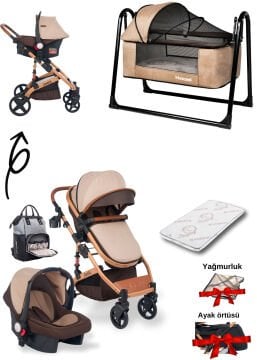 5'li Set / Joell Truva Travel Sistem Bebek Arabası / Puset / Loft Beşik / Yatak / Çanta