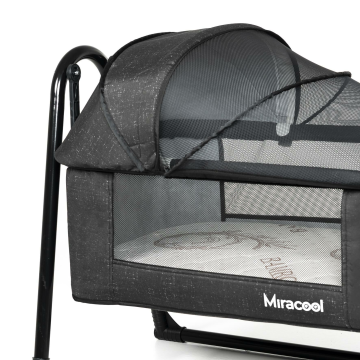 Loft Beşik Bambo Yatak Hediye Siyah