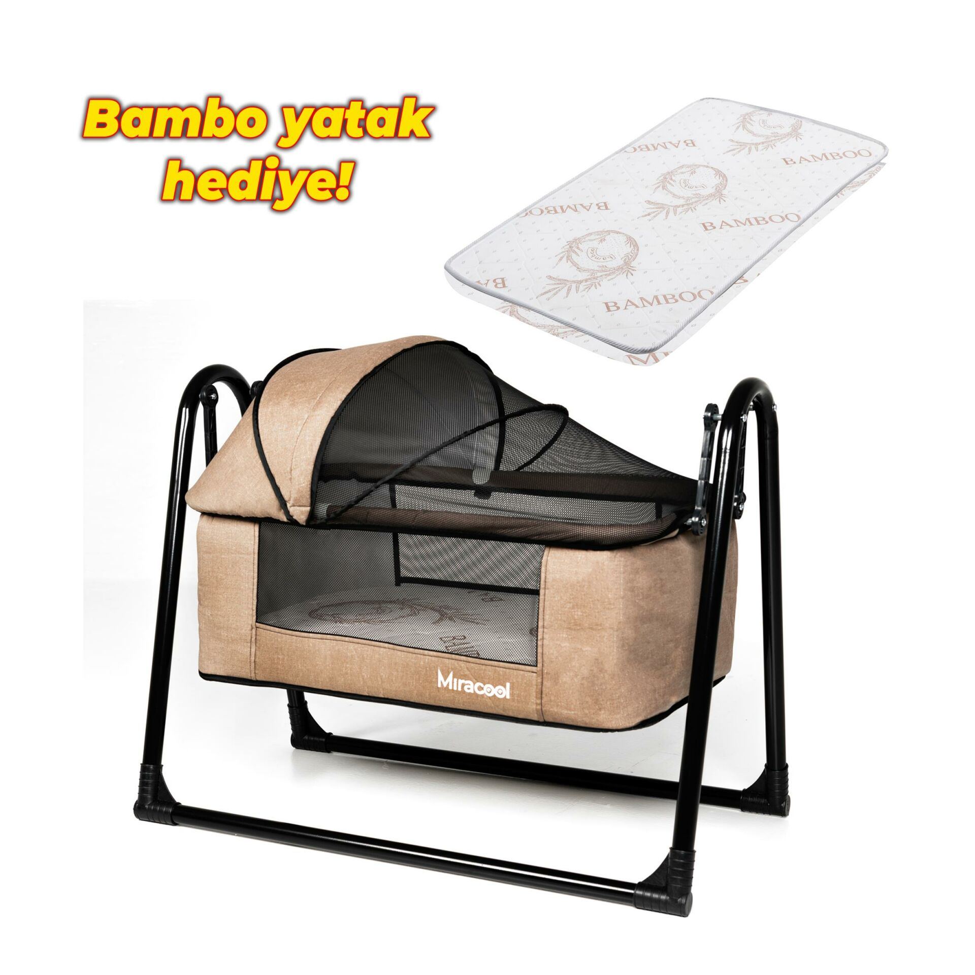 Loft Beşik Bambo Yatak Hediye Kahve