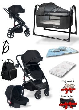8'li Set / Joell Truva Travel Sistem Bebek Arabası / Puset / Loft Beşik / Yatak / Çanta / 3'lü Nevresim
