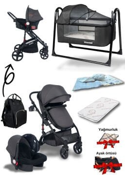 8'li Set / Joell Truva Travel Sistem Bebek Arabası / Puset / Loft Beşik / Yatak / Çanta / 3'lü Nevresim