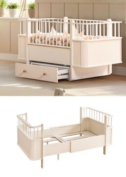 Riva Uzayan Karyola / Krem / Sallanabilir