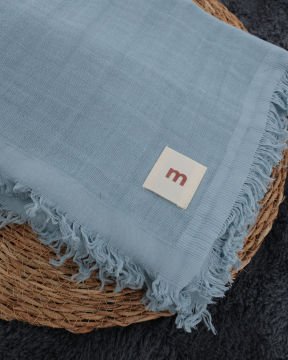 2’li Bebek Battaniye Seti – %100 Pamuk & Organik / Mavi