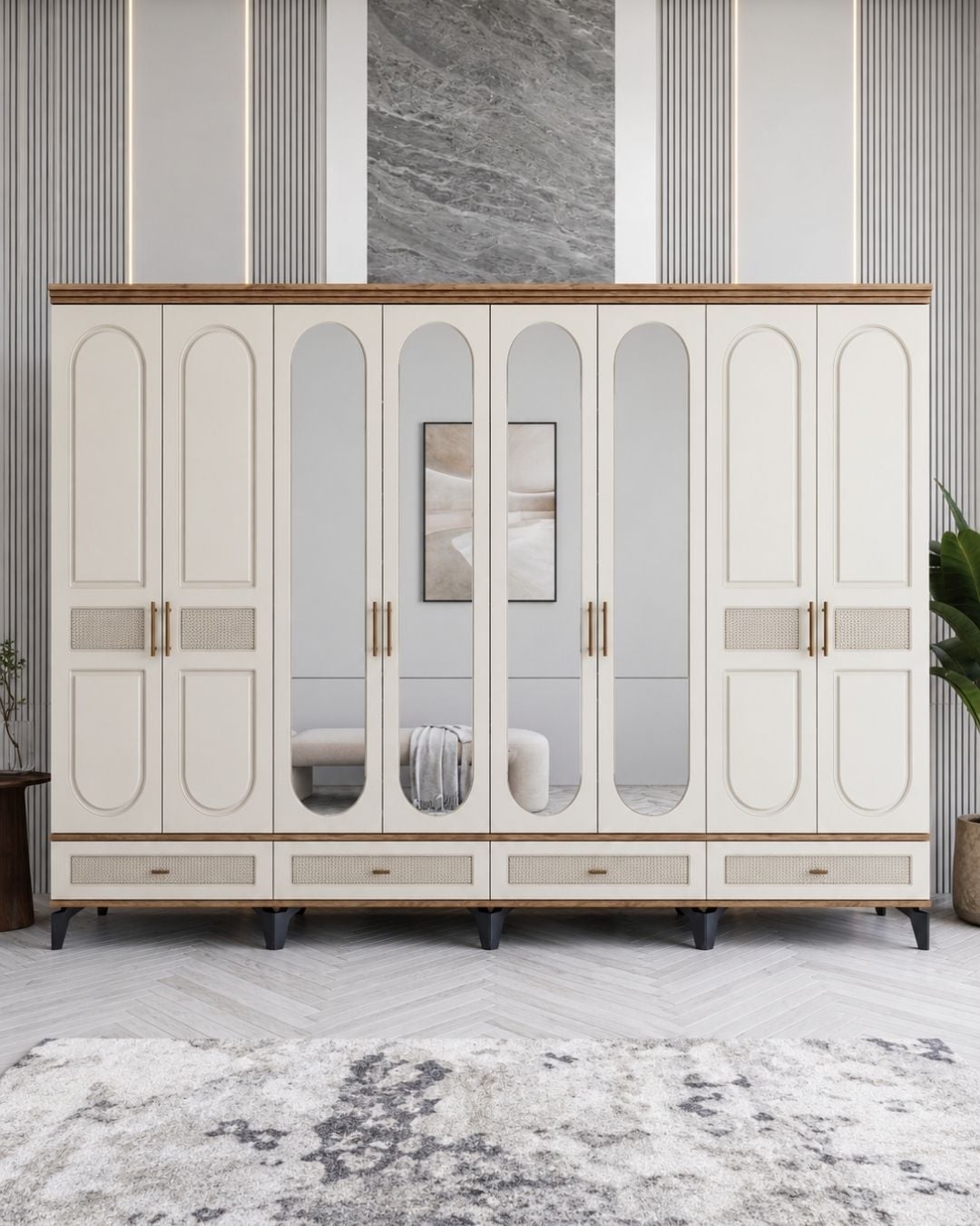 Miracool Libra 8 Kapaklı Dolap / Gardrop / Çam Aytaşı / Tamamen MDF
