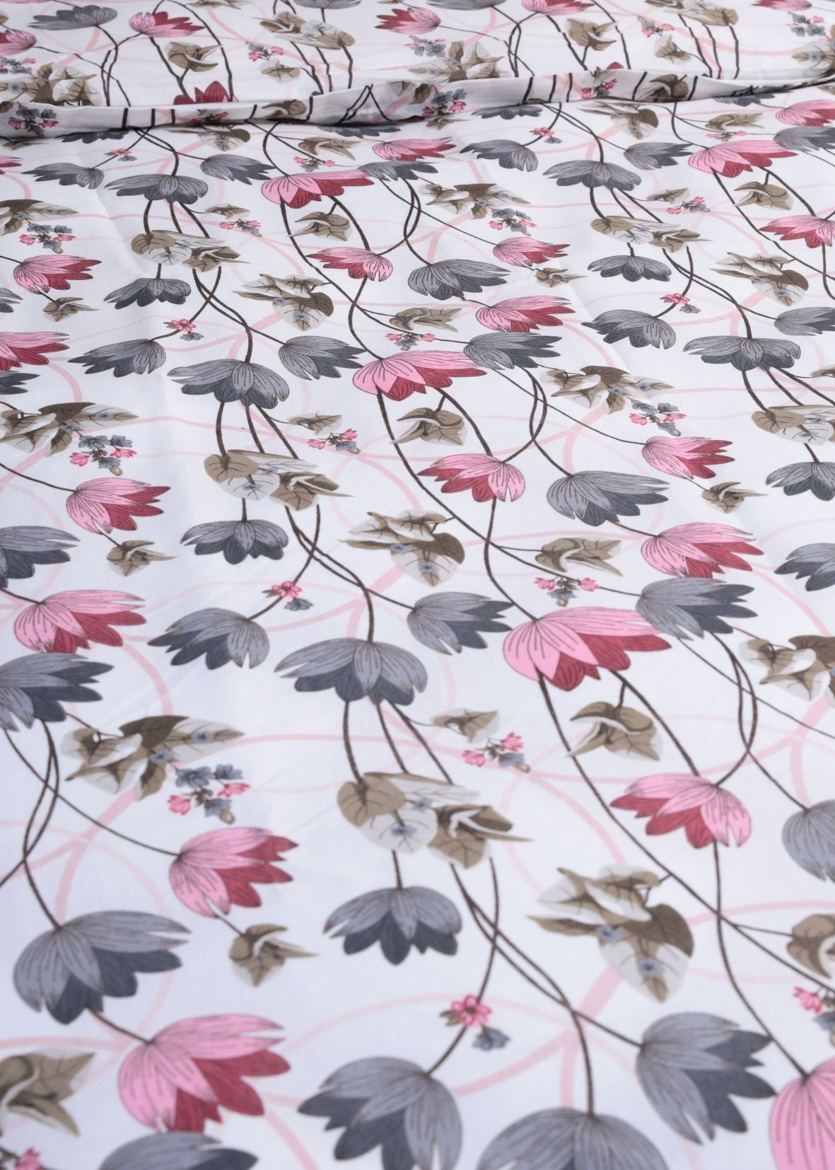 Tek Kişilik Nevresim Takımı Çiçekli / Nevresim + Lastikli Çarşaf + Yastık Kılıfı Pembe-Çiçekli