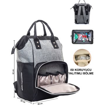 Miracool Baggy Bebek Bakım Çantası siyah-gri