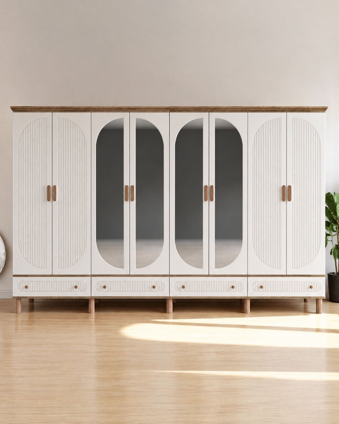 Miracool Milen 8 Kapaklı Dolap / Gardrop / Çam-Aytaşı / Tamamen MDF