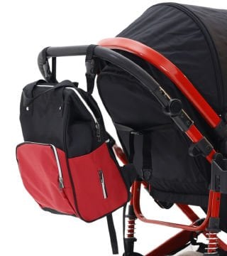 Miracool Baggy Bebek Bakım Çantası kırmızı-siyah