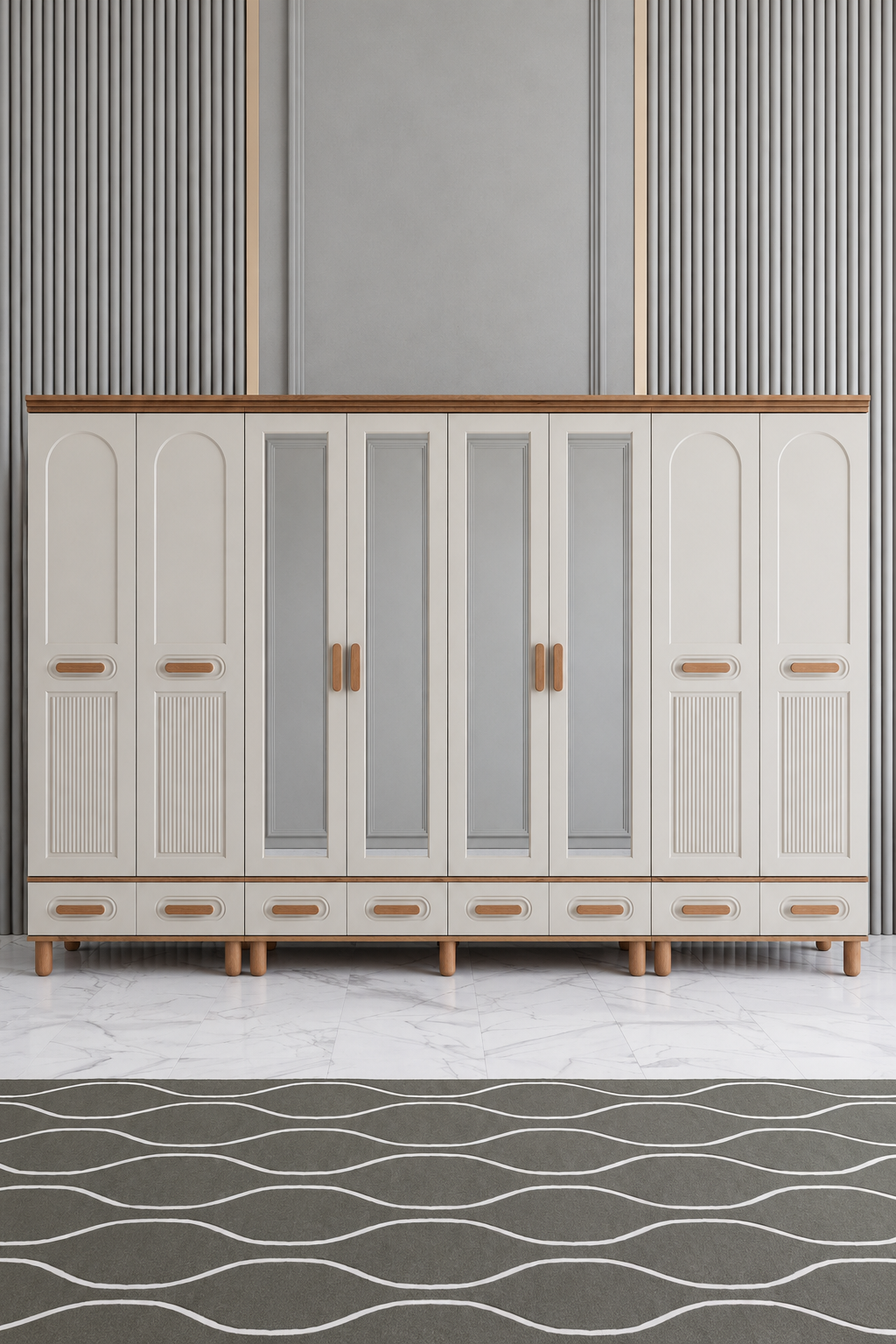 Miracool Otto 8 Kapaklı Dolap / Gardrop / Çam-Aytaşı / Tamamen MDF