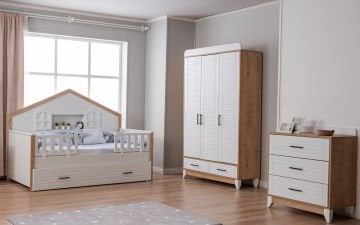 Panjur Montessori Meşe-Beyaz Bebek ve Çocuk Odası