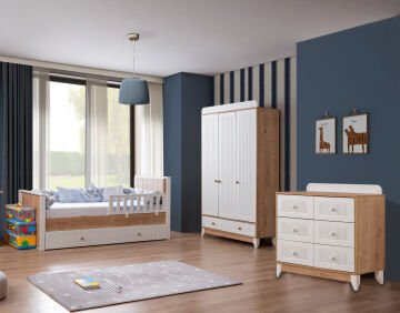 Paris Meşe-Beyaz Bebek ve Çocuk Odası