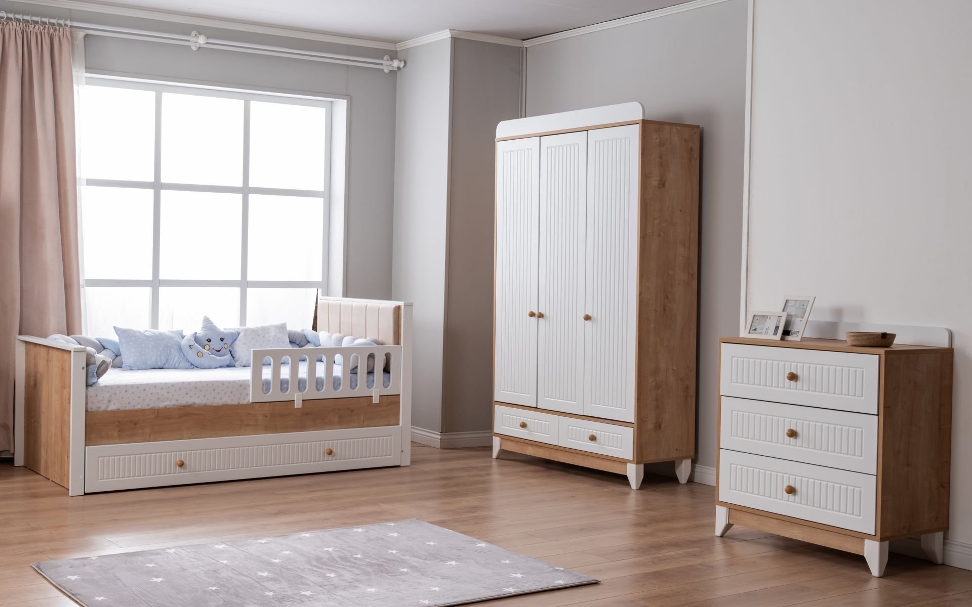 Paris Meşe-Beyaz Bebek ve Çocuk Odası