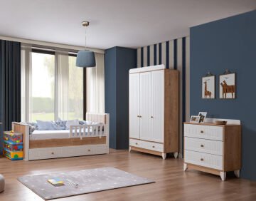 Paris Meşe-Beyaz Bebek ve Çocuk Odası