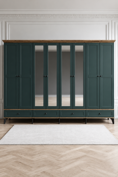 Silva 8 Kapaklı Dolap / Gardrop / Çam-Antrasit / Tamamen MDF