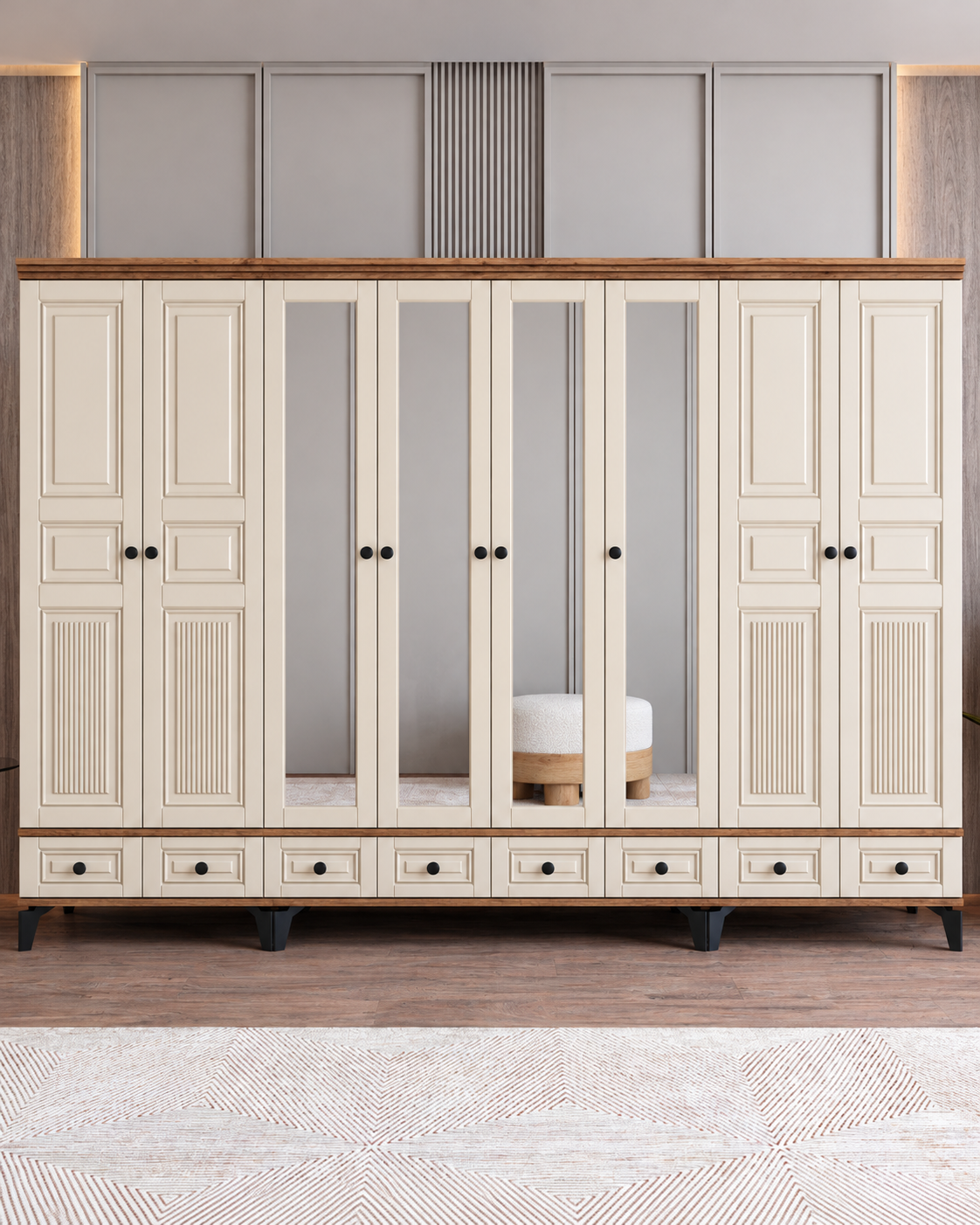 Terra 8 Kapaklı Dolap / Gardrop / Çam-Aytaşı / Tamamen MDF