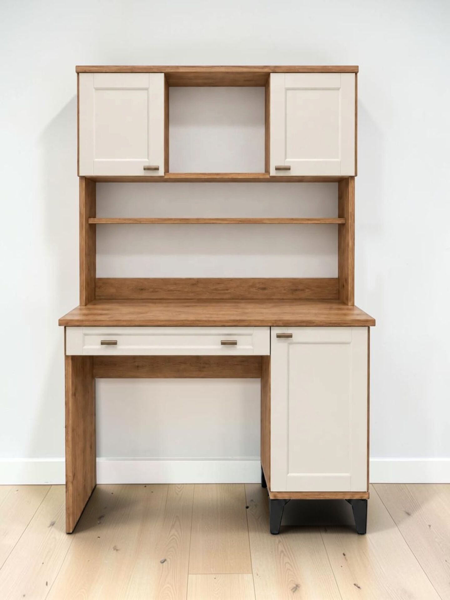 Libra Kitaplıklı Çalışma Masası / Komple MDF / Çam-Aytaşı