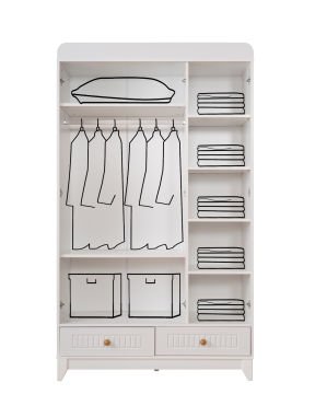 Paris Beyaz 3 Kapılı Dolap