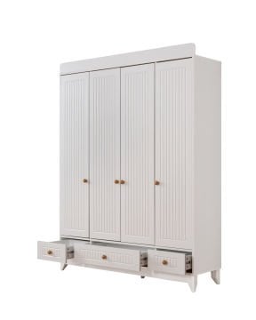 Paris Beyaz 4 Kapılı Dolap