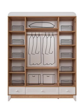 Mira Meşe 4 Kapılı Dolap