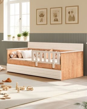 Bakü Yavrulu Karyola / Meşe-Krem