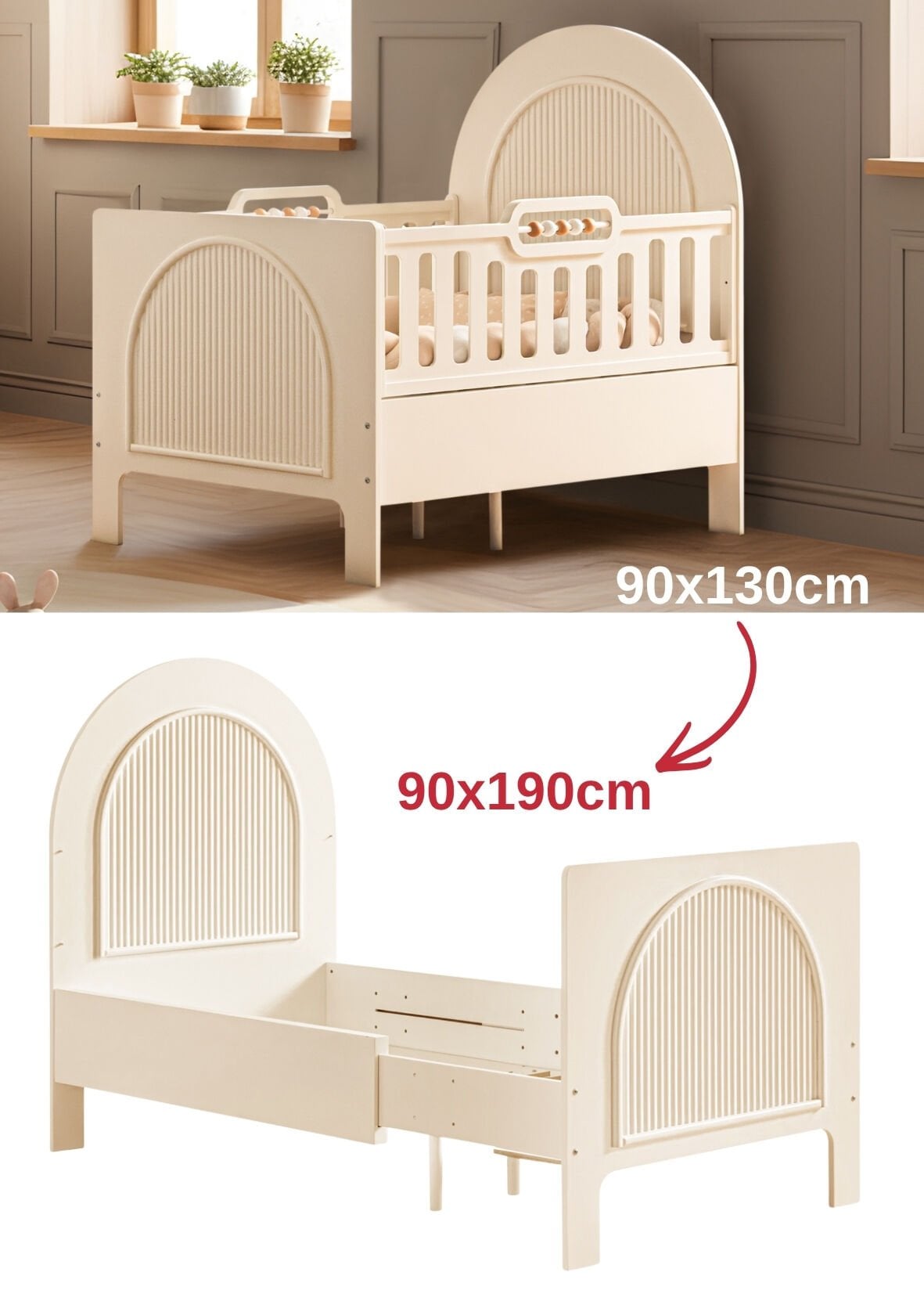 Tesla Büyüyen Beşik / Karyola - Krem