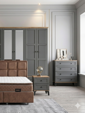 Karin Yatak Odası / Komple MDF / Antrasit