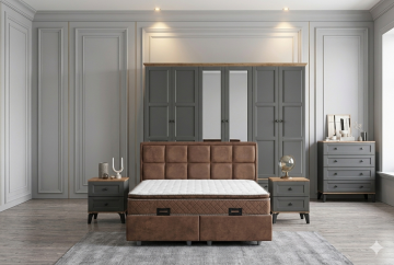 Karin Yatak Odası / Komple MDF / Antrasit
