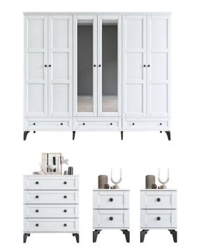 Karin Yatak Odası / Komple MDF / Beyaz